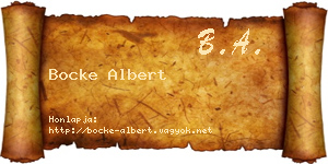 Bocke Albert névjegykártya